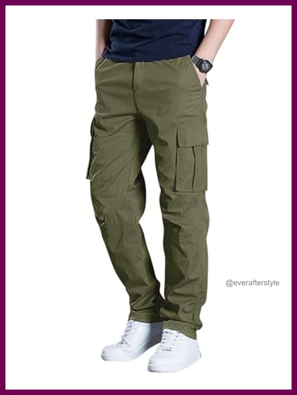 Men's Cargo Sweatpants Stretch Drawstring Waist Casual Active Pants
